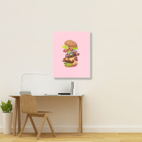 Exploding Cheeseburger Portrait Canvas Print | Artistshot