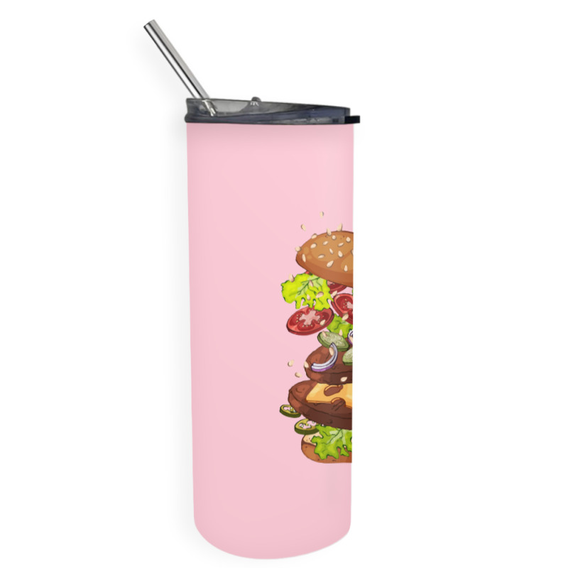 Exploding Cheeseburger Skinny Tumbler | Artistshot