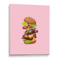 Exploding Cheeseburger Metal Print Vertical | Artistshot