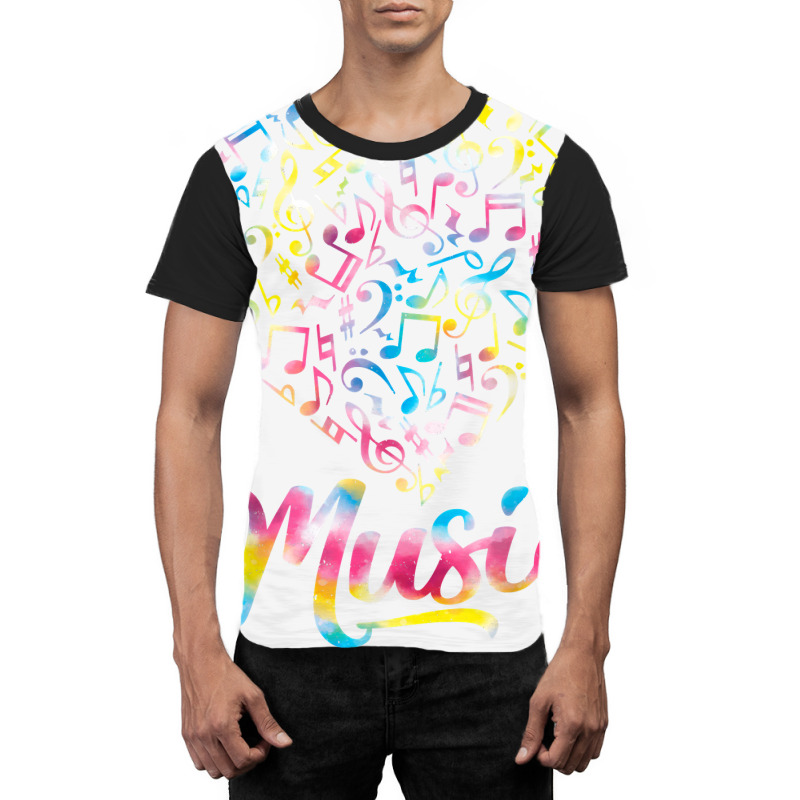 Heart Musical Notes Music Lover Tie Dye Valentine's Day T Shirt Graphic T-shirt by prix5d5gosson | Artistshot