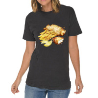 Fish And Chips With Sea Salt And Lemon Vintage T-shirt | Artistshot