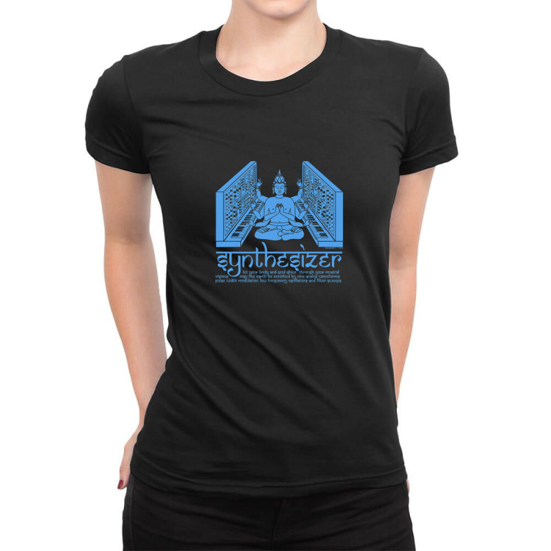 Synthesizer God For Electronic Musician Ladies Fitted T-Shirt by JimmyChandler | Artistshot