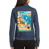 Porto Travel Ladies Denim Jacket | Artistshot