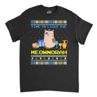 Light He Meownorah Jewish Cat Menorah Lover Ugly Chanukah T Shirt Classic T-shirt | Artistshot