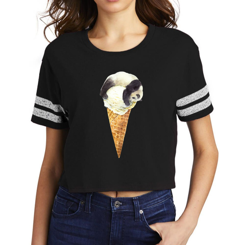 Panda On A Vanilla Ice Cream Cone,panda Cone Ice Cream Scorecard Crop Tee by dafarary | Artistshot