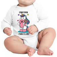 Unicorn Fan Club With Loly Pop Long Sleeve Baby Bodysuit | Artistshot