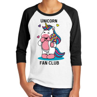 Unicorn Fan Club With Loly Pop Youth 3/4 Sleeve | Artistshot