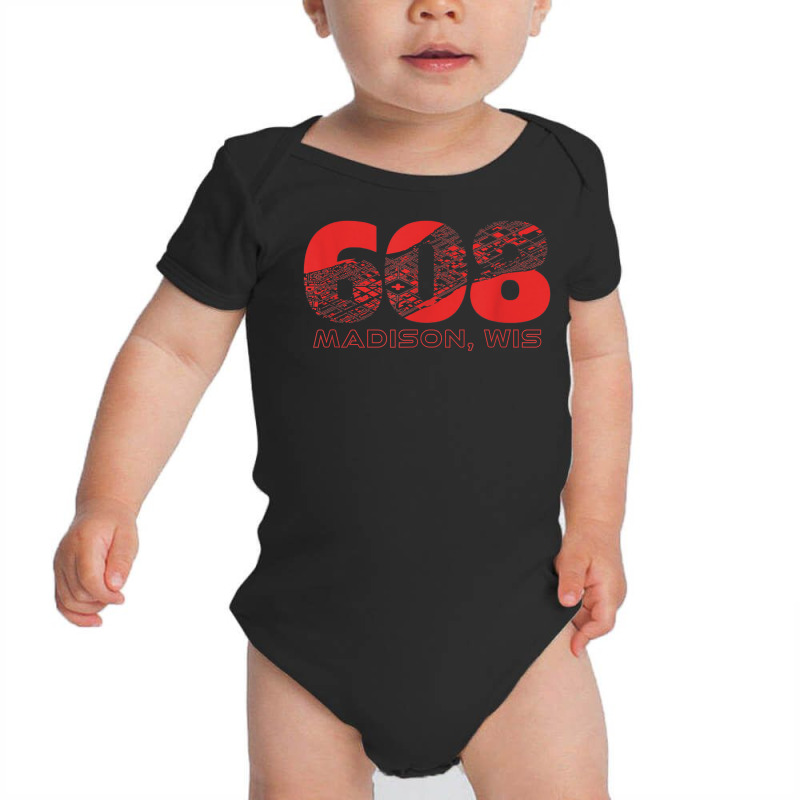 Madison Wisconsin Downtown Building Footprint Area Code 608 T Shirt Baby Bodysuit | Artistshot