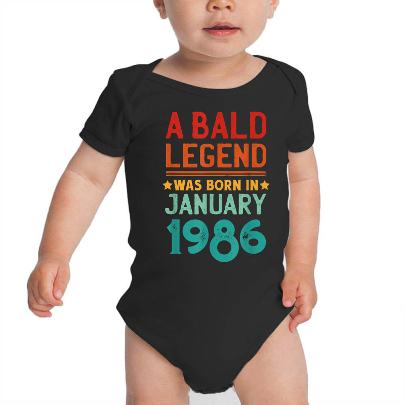 Mens Bald Men Born In January 1986 Funny T Shirt Baby Bodysuit | Artistshot