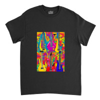 Tie Dye Electric Acoustic Guitar Display Paul Guitar Painting Collage  Classic T-shirt | Artistshot