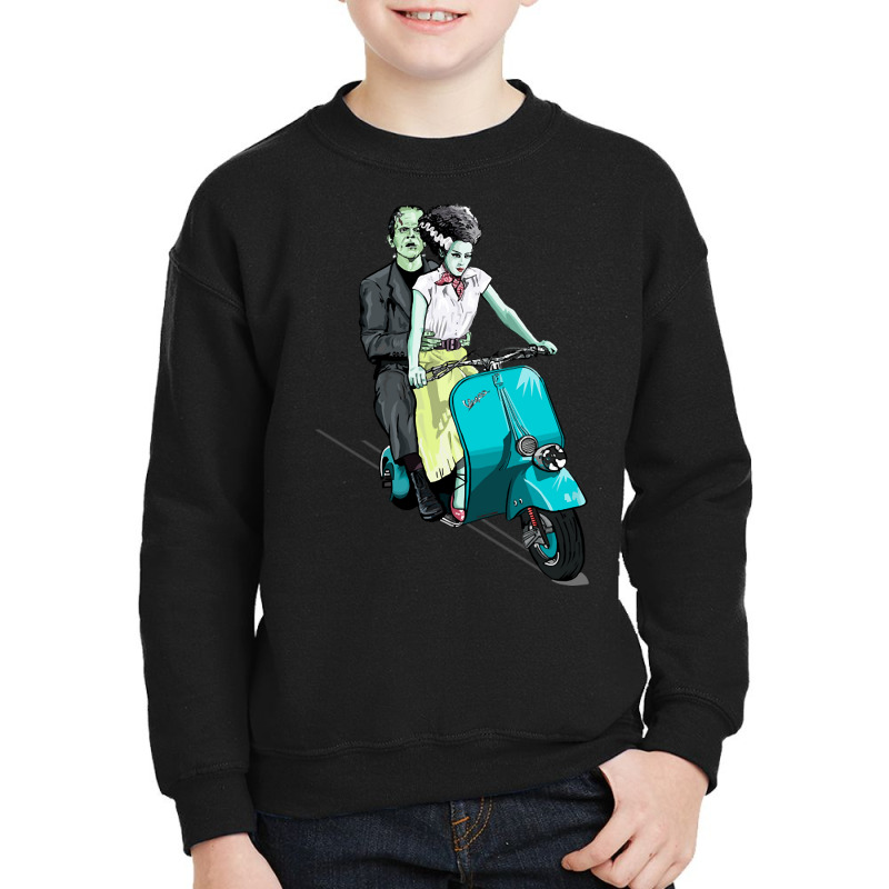 Hot Trend Frankenstein Holiday On Scooter Youth Sweatshirt by quanghuydinh1 | Artistshot