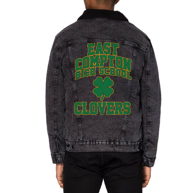 East Compton High School Clovers (variant) Unisex Sherpa-Lined Denim Jacket by xakimhaganeq | Artistshot