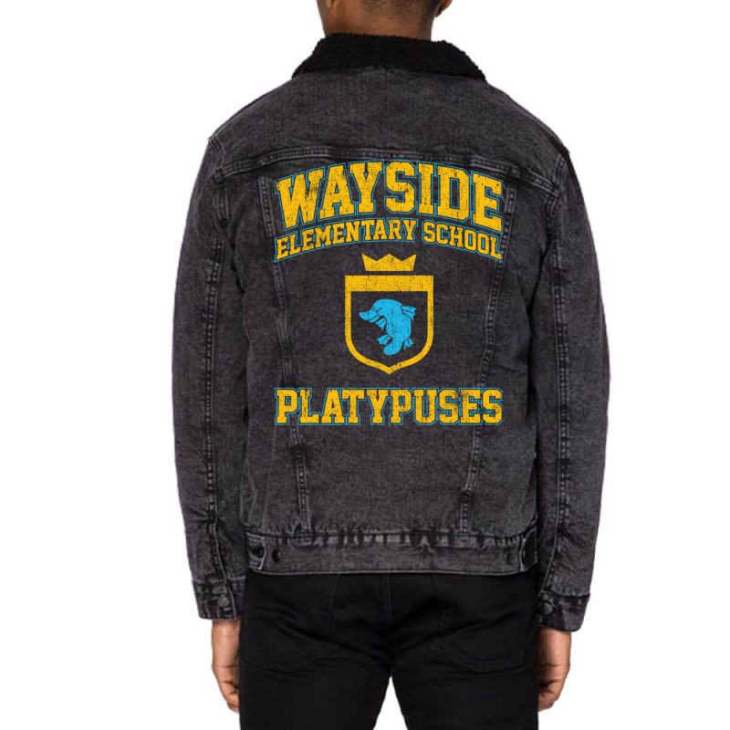 Wayside School Platypuses Unisex Sherpa-lined Denim Jacket | Artistshot