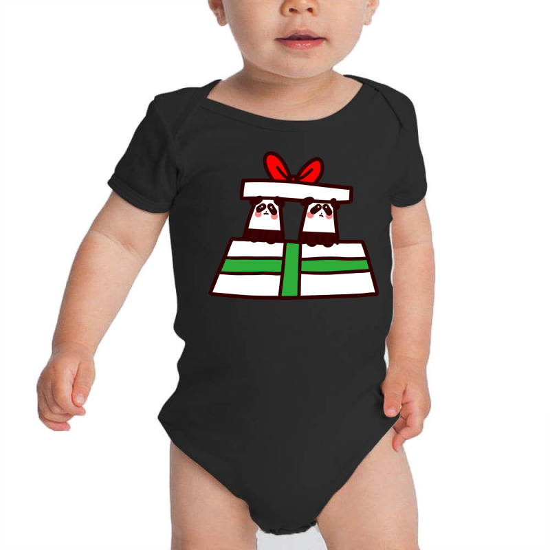 Christmas Twin Pandas Baby Bodysuit | Artistshot