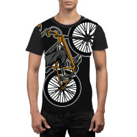 Trending Skeleton Gang Banger On A Bicycle Cartoon Graphic T-shirt | Artistshot