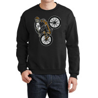 Trending Skeleton Gang Banger On A Bicycle Cartoon Crewneck Sweatshirt | Artistshot