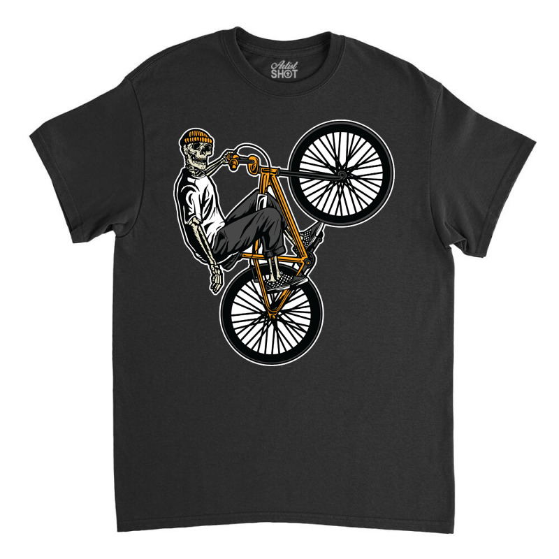 Trending Skeleton Gang Banger On A Bicycle Cartoon Classic T-shirt | Artistshot