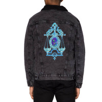 Libra In Ancient Blue Unisex Sherpa-lined Denim Jacket | Artistshot