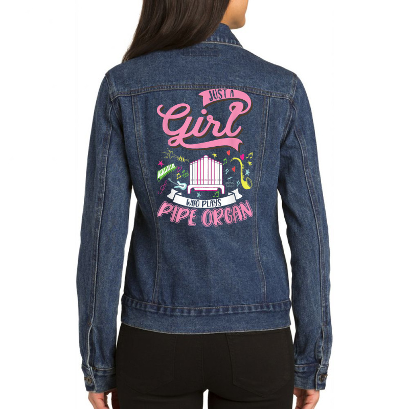 Organ Girl Pipe Organ Player Organist T Shirt Ladies Denim Jacket by alph0r9bang | Artistshot