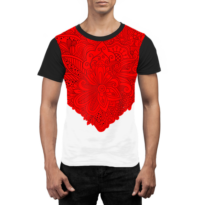 Red Heart Valentines Day Shirt Flowers Floral Heart Graphic T Shirt Graphic T-shirt by mal1o2poncio | Artistshot