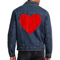 Red Heart Valentines Day Shirt Flowers Floral Heart Graphic T Shirt Men Denim Jacket | Artistshot