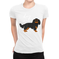 Black & Tan Cavalier King Charles Spaniel Dog Mom Woman T Shirt Ladies Fitted T-shirt | Artistshot