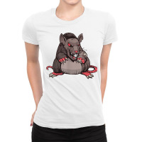 Rat Angry Scary Mouse Rodent Rat Lover Rat Owner T Shirt Ladies Fitted T-shirt | Artistshot