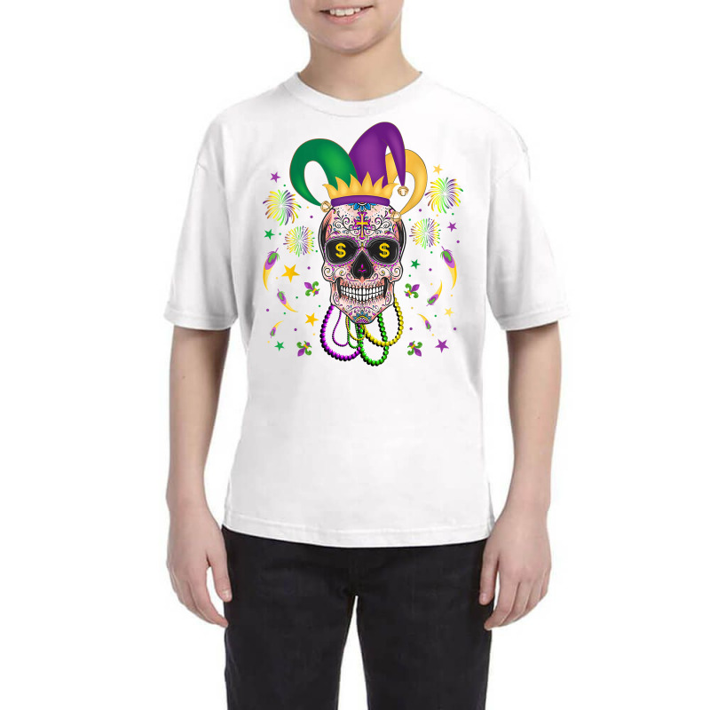 Sugar Skull Jester Hat Funny Mardi Gras Costume Outfit Party T Shirt Youth Tee | Artistshot