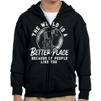 The World Is A Better Place Because Loves Ironworker Farrier T Shirt Youth Zipper Hoodie | Artistshot