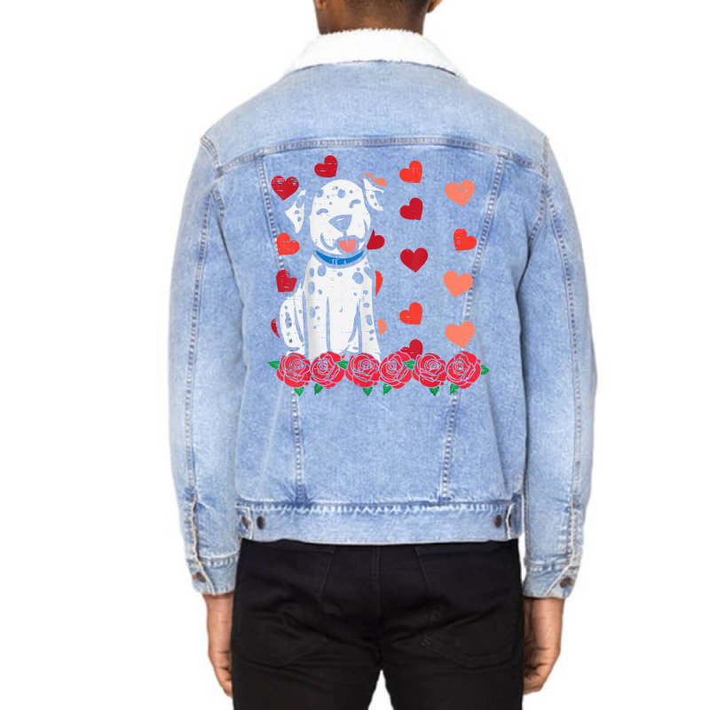 Valentines Day Dalmatian Dog Cute Men Women Kids Toddlers T Shirt Unisex Sherpa-Lined Denim Jacket by latodorjnb | Artistshot