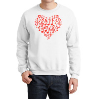 Valentines Day Musical Notes Heart Valentine Music Teacher T Shirt Crewneck Sweatshirt | Artistshot