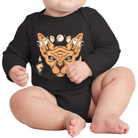 Sphynx Cat Nu Goth Occult Satanic Hairless Kitty Long Sleeve Baby Bodysuit | Artistshot