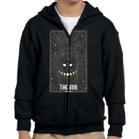 Tarot Card Crescent Sun And Cat Youth Zipper Hoodie | Artistshot