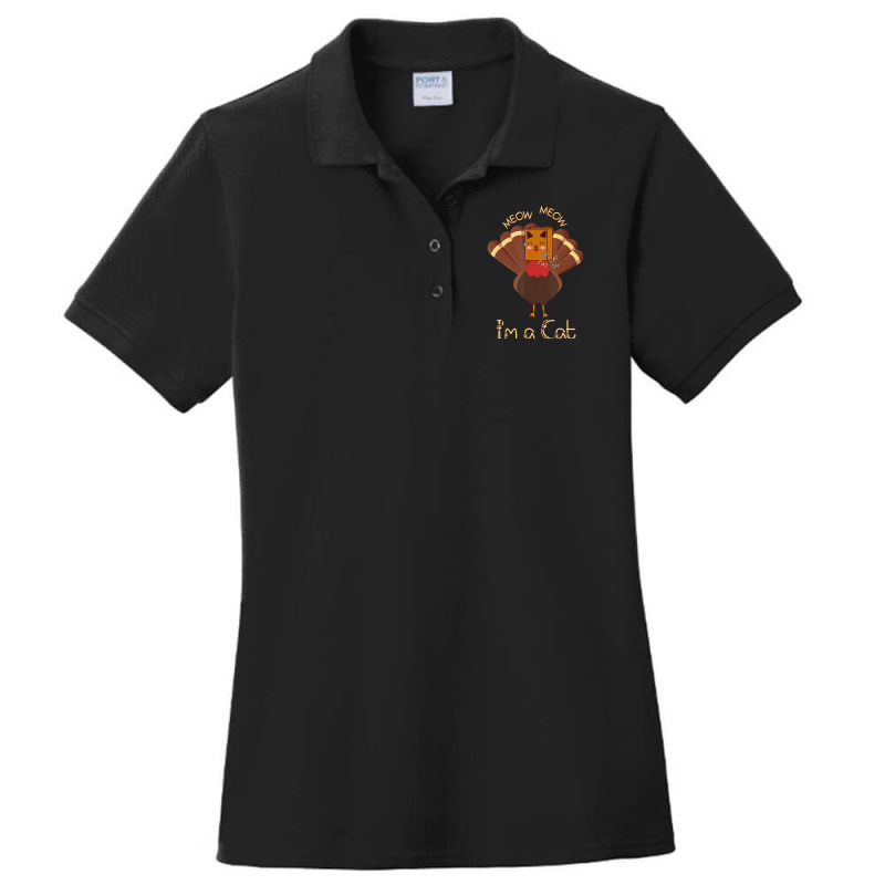 Thanksgiving Turkey Disguise Fake Cat Meow Women Men Ladies Polo Shirt by namnguyen | Artistshot