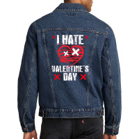 I Hate Valentines Day Anti Valentine's Day Men Denim Jacket | Artistshot