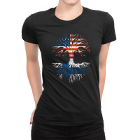 American Grown Finnish Roots Finland Flag Usa Flag Ladies Fitted T-shirt | Artistshot