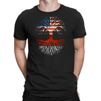 American Grown Indonesian Roots Tree Indonesia Flag Usa Flag T-shirt | Artistshot