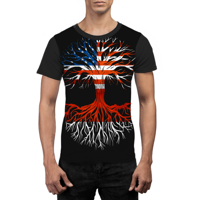 American Grown Indonesian Roots Tree Indonesia Flag Usa Flag Graphic T-shirt | Artistshot