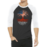 American Grown Indonesian Roots Tree Indonesia Flag Usa Flag 3/4 Sleeve Shirt | Artistshot