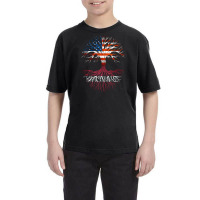 American Grown Latvian Roots Latvia Flag Usa Flag Youth Tee | Artistshot