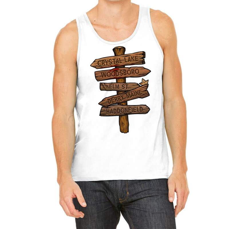 Horror Movie Locations Signs Tank Top by madireciskeg | Artistshot