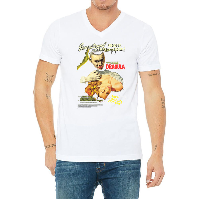 Dracula   Original Hammer Poster Artwork V-Neck Tee by coguaergina9 | Artistshot