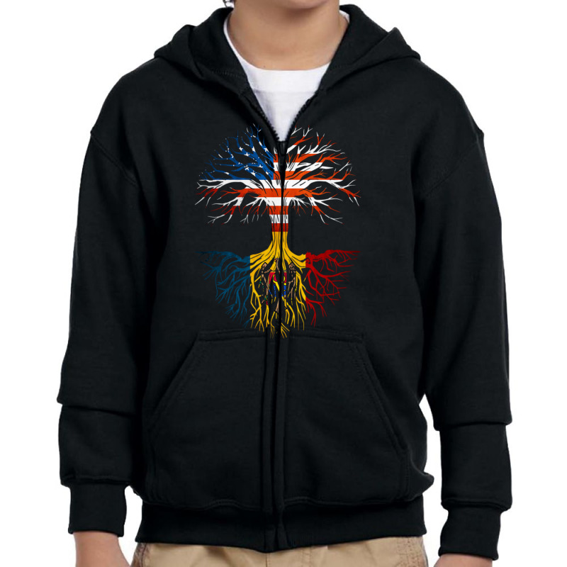 American Grown Moldovan Roots Moldova Flag Usa Flag Youth Zipper Hoodie by DaniArt | Artistshot