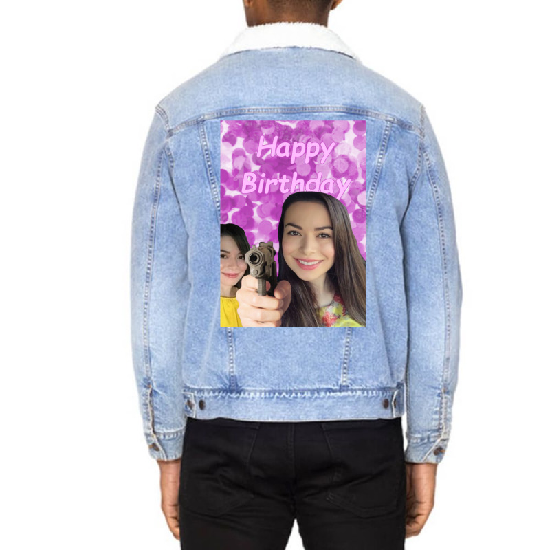 Miranda Cosgrove Wishes Happy Birthday Unisex Sherpa-lined Denim Jacket | Artistshot