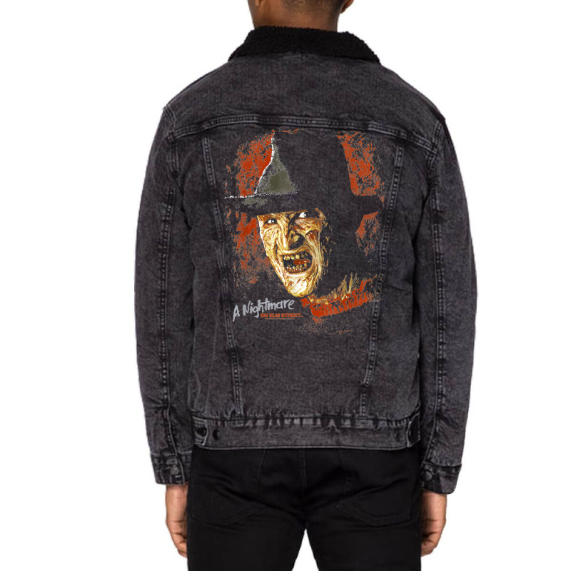 Nightmaare On Elm Street Freddy Worst Nightaamare Unisex Sherpa-Lined Denim Jacket by togbuiventorc | Artistshot