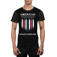 Police Officer Law Enforcement Thin Blue Line Graphic T-shirt | Artistshot