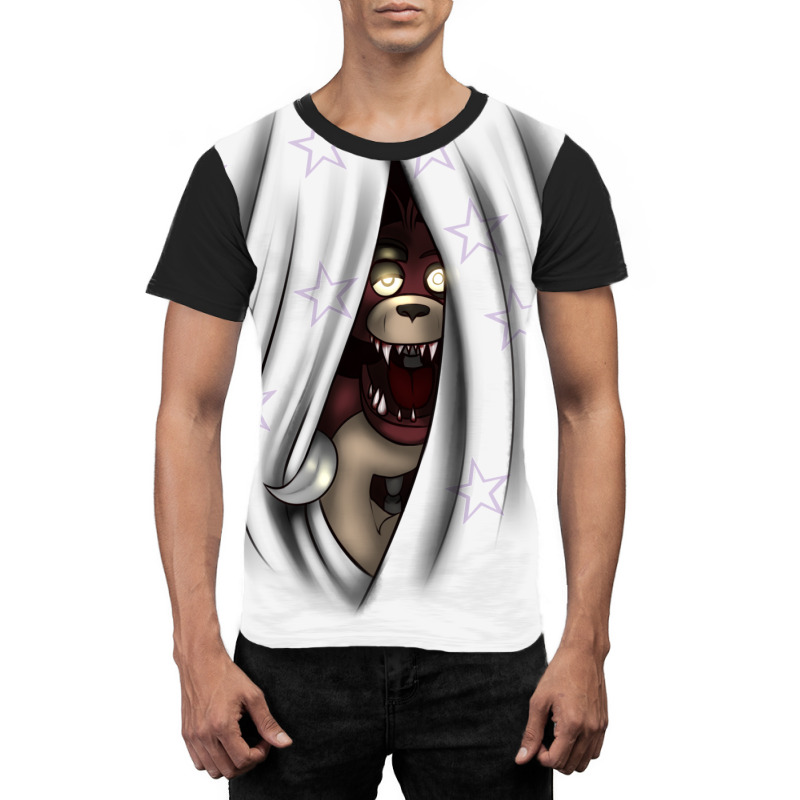 Peeking Foxy (with Curtain Stars) Graphic T-shirt by togbuiventorc | Artistshot