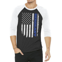 Police Sergeant Thin Blue Line American Flag Usa 3/4 Sleeve Shirt | Artistshot