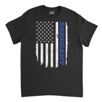 Police Sergeant Thin Blue Line American Flag Usa Classic T-shirt | Artistshot