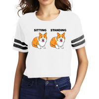 Corgi Sitting And Standing Scorecard Crop Tee | Artistshot